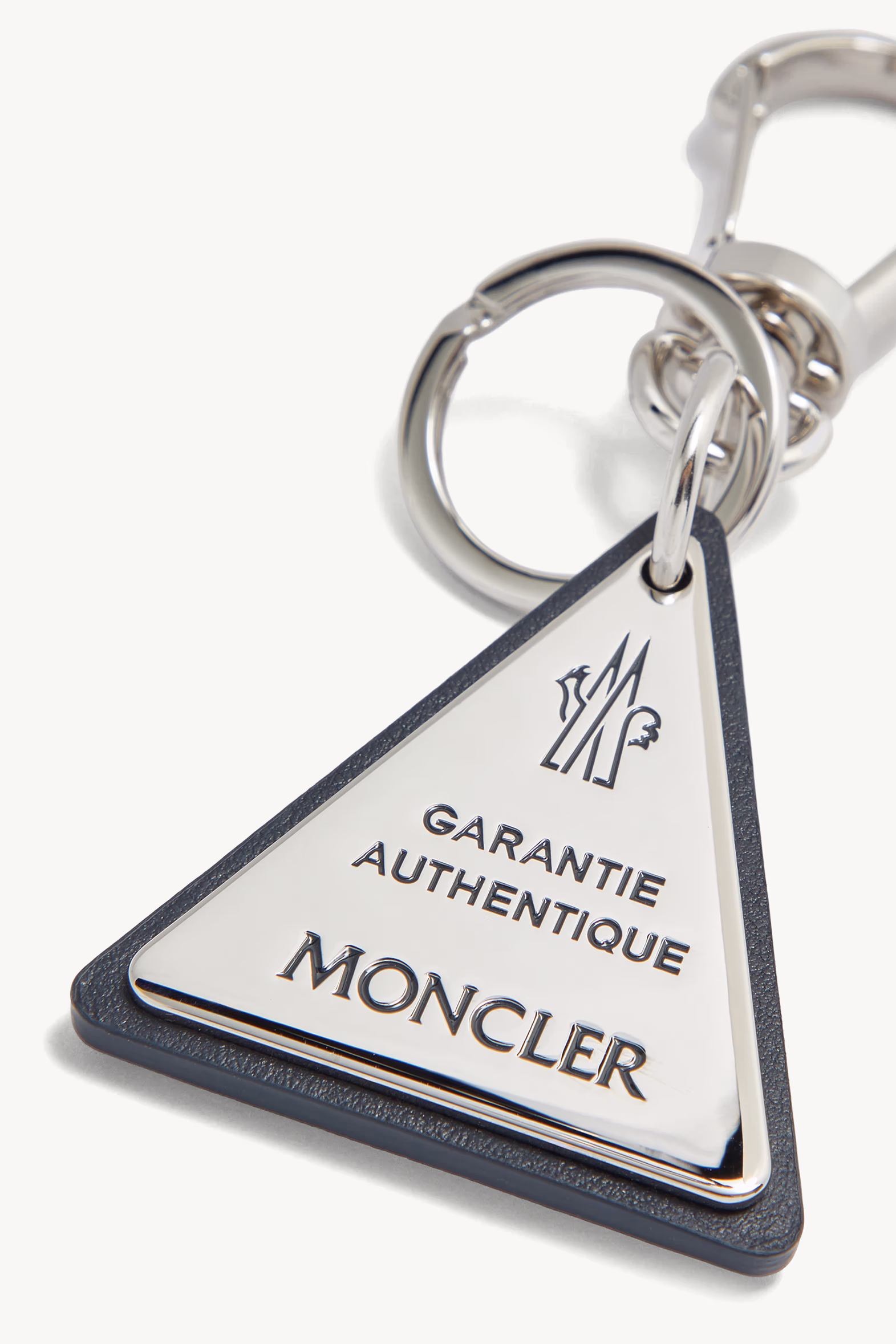 Logo Leather Key Ring Gender Neutral Silver Moncler 4